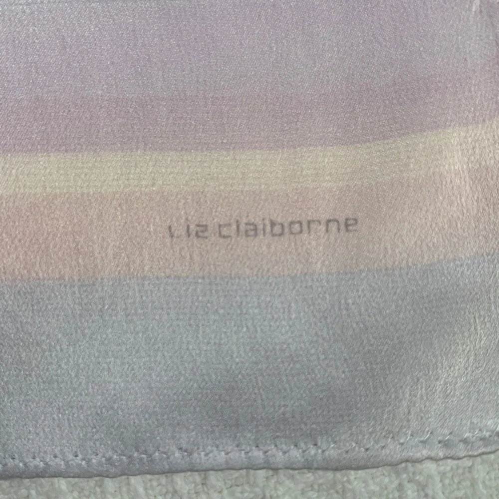 Liz Claiborne vintage silk scarf pastel stripes